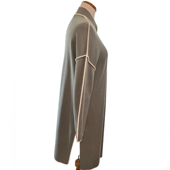 Marla Wynne Ponte Knit Open Cardigan Duster Light Sage - Picture 3 of 6